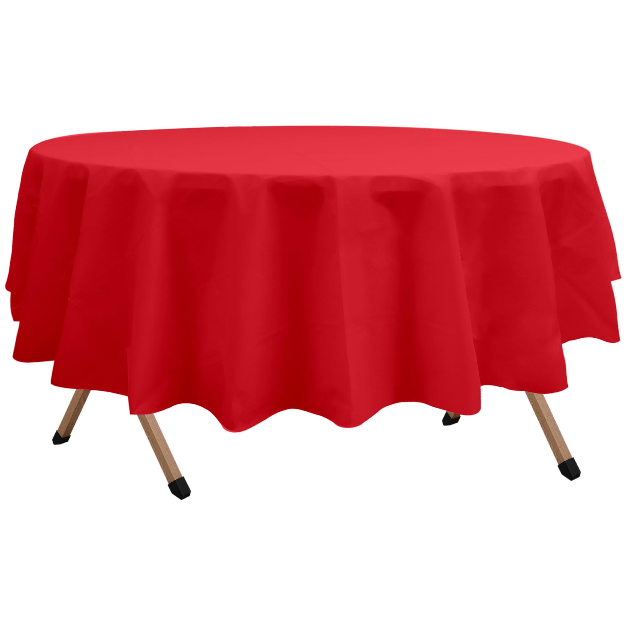 Amazon｜dinexlence レッドプレミアムプラスチックテーブルクロス 円形